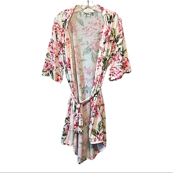 Show Me your MuMu Brie Garden Of Blooms Floral Kimono Robe w/Detachable Sash - Picture 8 of 10
